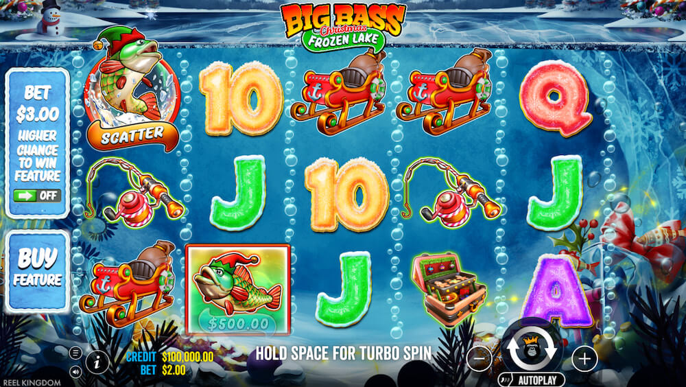 Big Bass Christmas Frozen Lake