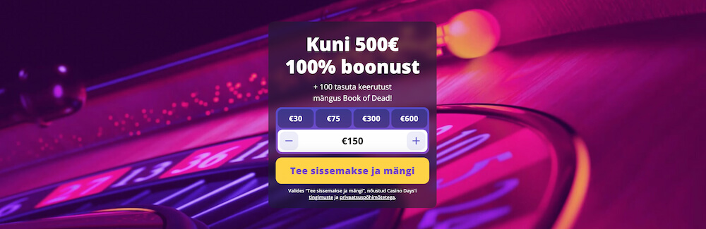 Casino Days Ülevaade Sissemakse