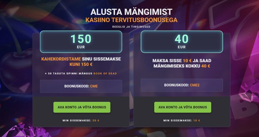 Coolbet Casino kontovaba kasiino kiirkasiino boonus.