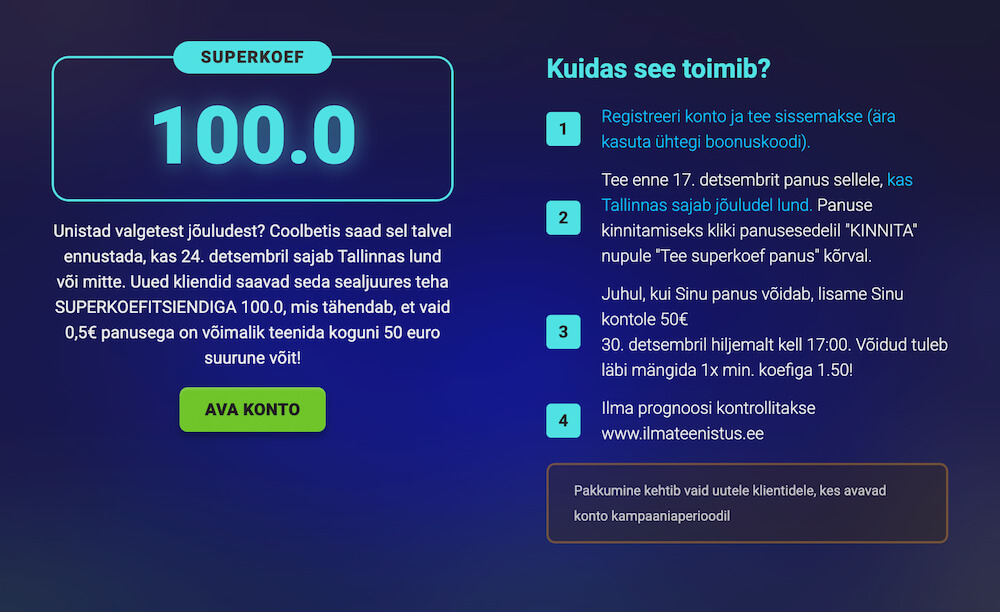 Coolbeti jõulude ennustusmäng