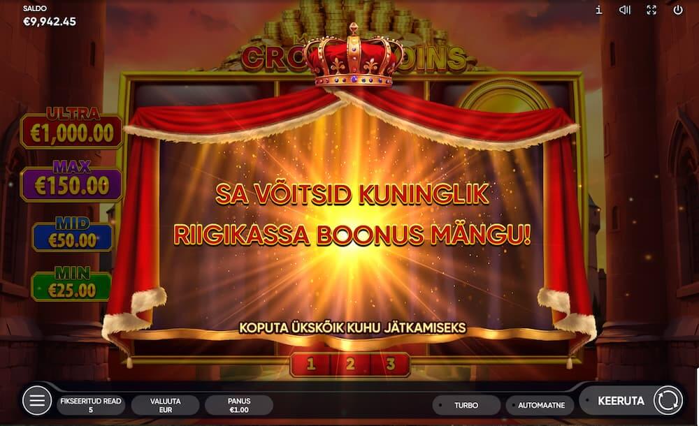 Crown Coins Ülevaade Boonus