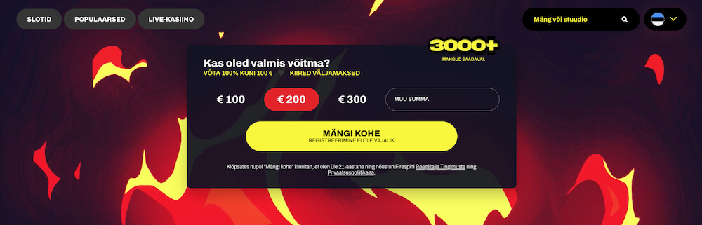 Firespin Ülevaade Makse