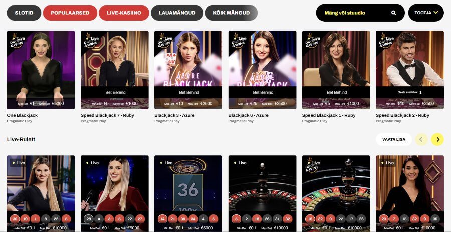 Firespin Casino ülevaade live kasiino mängud