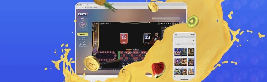 Fruta Casino veebileht on kiire ja funktsionaalne.