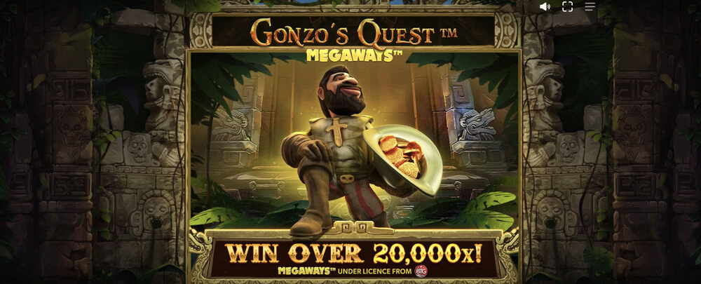 Gonzo's Quest Megaways ülevaade avaekraan