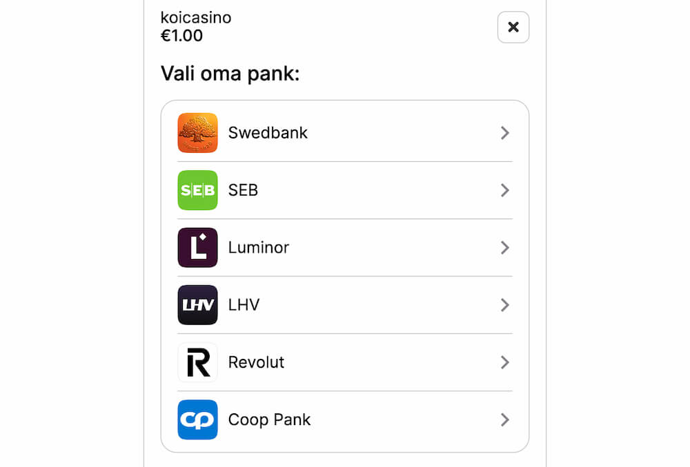 KoiCasino Ülevaade Maksed