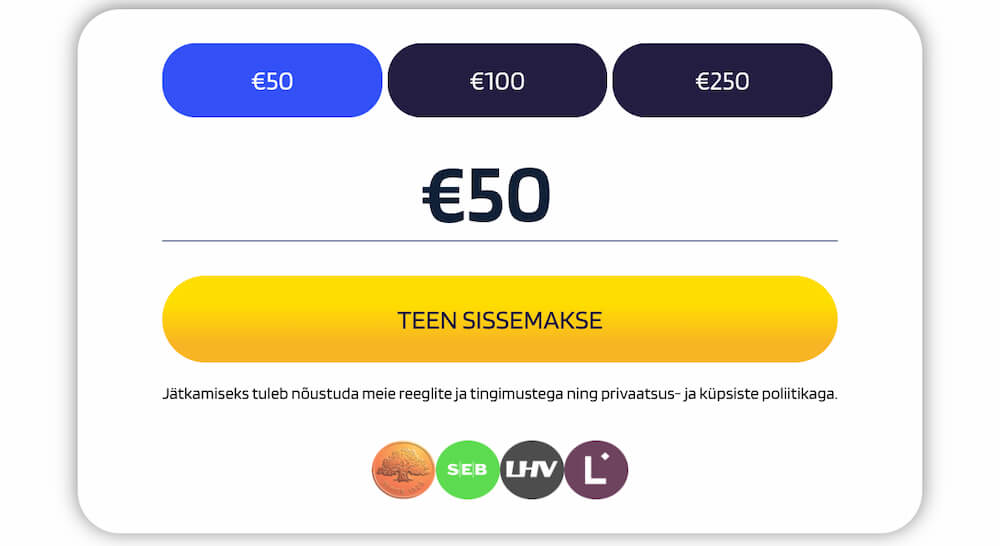 LysaCasino Ülevaade Maksed