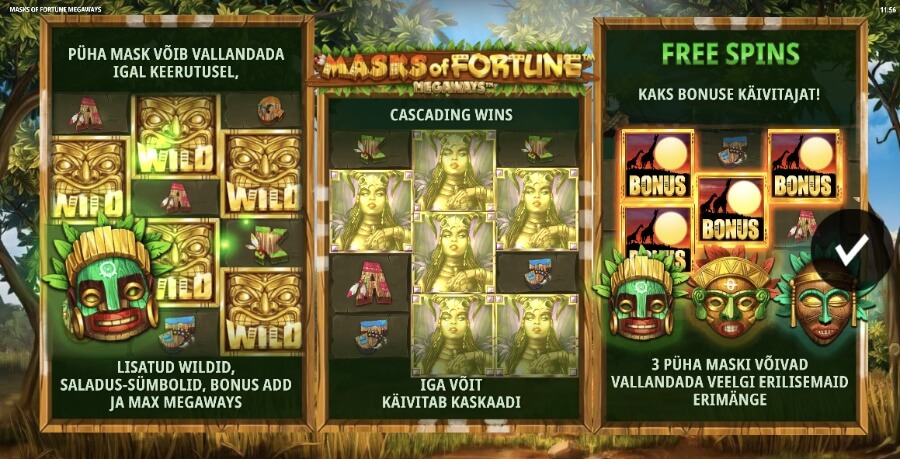 Masks of Fortune Megaways on mängutootja iSoftBet põnev uus slot otse Aafrika savannist.