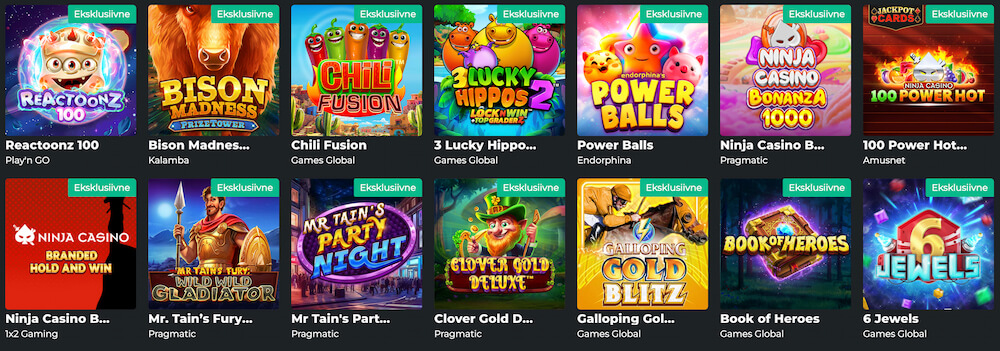 Ninja Casino Ülevaade Eksklusiivsed