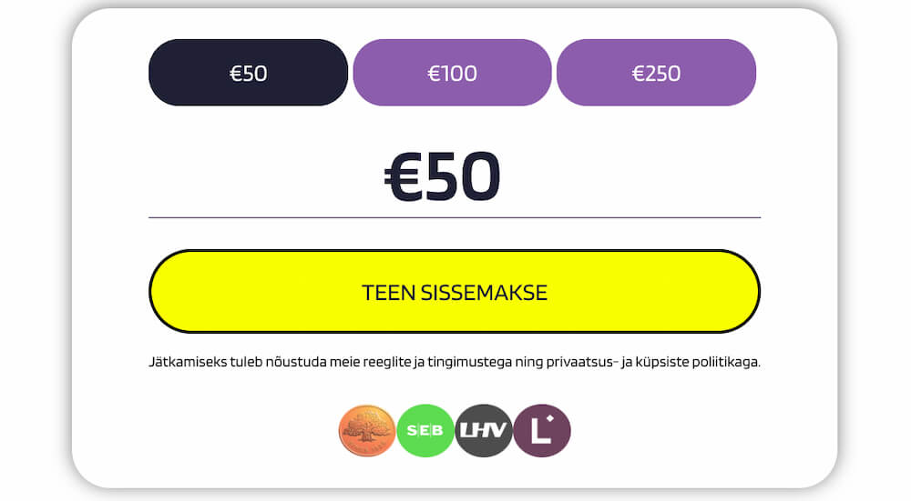 Prontobet ülevaade Sissemakse