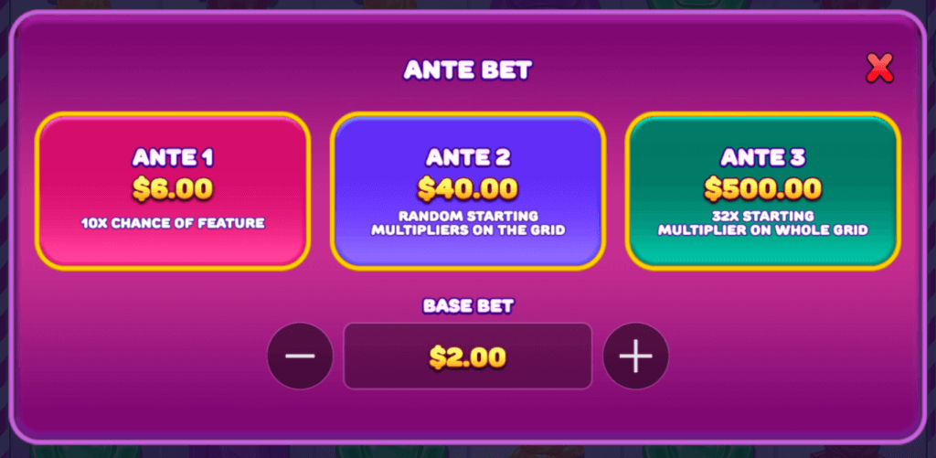 Sweet Rush Bonanza Ante Bet