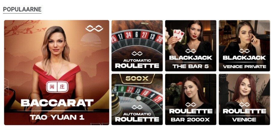 Tonybet live kasiinos mängid nagu Vegases.