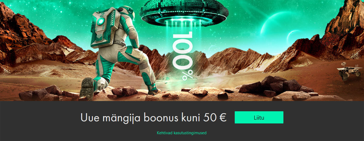 Bet365 100% kuni 50 eurot boonust Bet465 50 eurone boonus