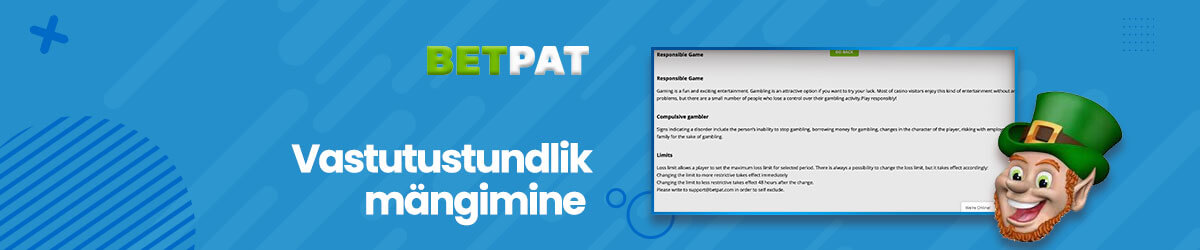Vastutustundlik mängimine BetPat ja vastutustundlik mängimine