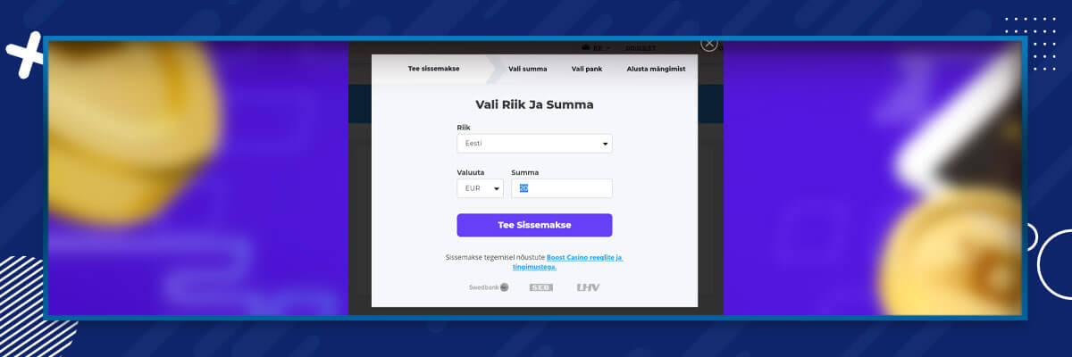 Boost kasiinos sissemaksega liitumine