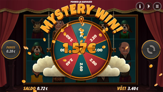 Pehmed ja karvased Mystery Win Pehmed ja karvased boonusmäng