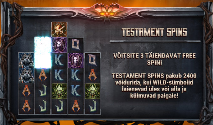 Testament tasuta spinnid