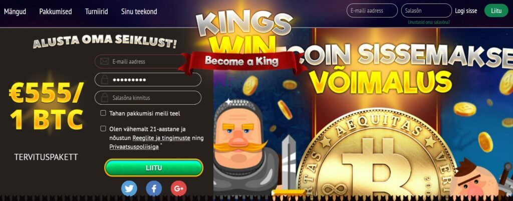 Kingswin kasiino Krüptokasiino Kingswin