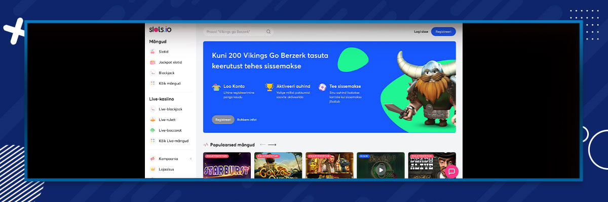 Slots.io screenshot Slots.io kuvatõmmis