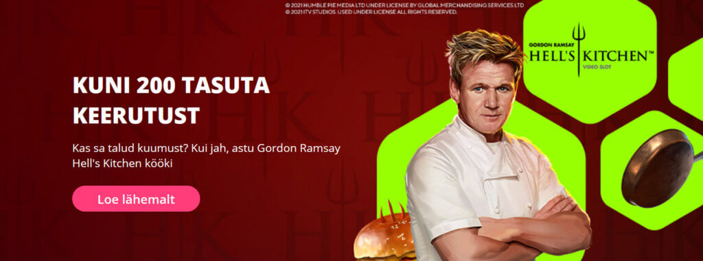 Hell's Kitchen tasuta spinnid 200 tasuta keerutust