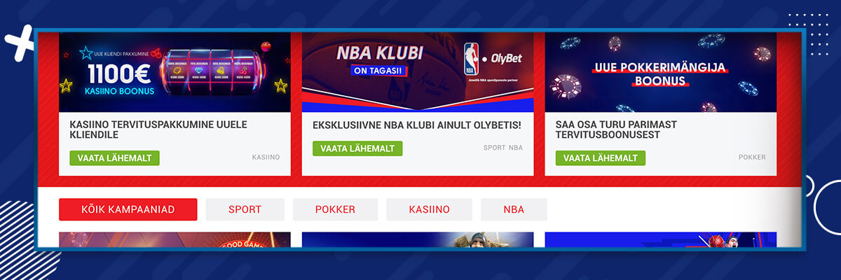 Muud liitumisboonused Olybeti liitumisboonused