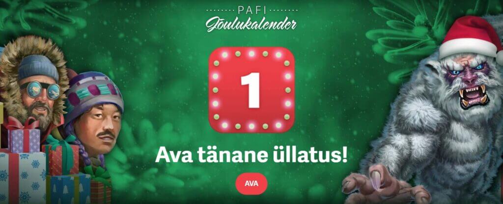 Pafi pakkumine Pafi jõulukalender