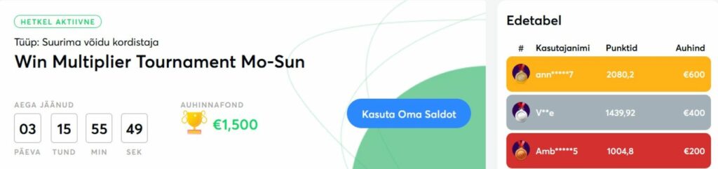 Slotiturniirid Slots.io kasiinos Turniirid Slots.io kasiinos