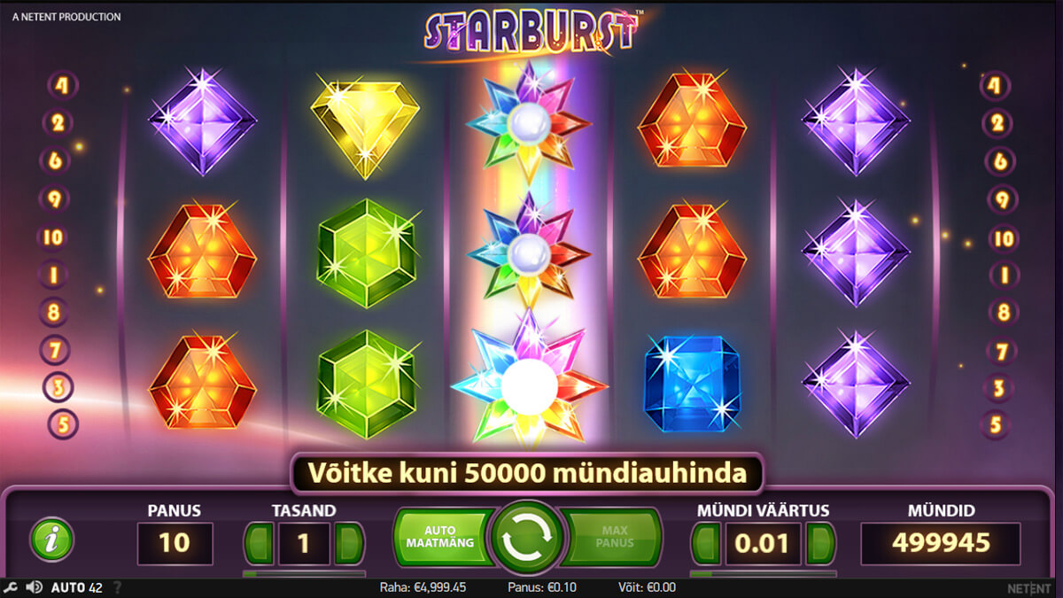Starburst boonusfeatuurid Starbursti boonusfunktsioon