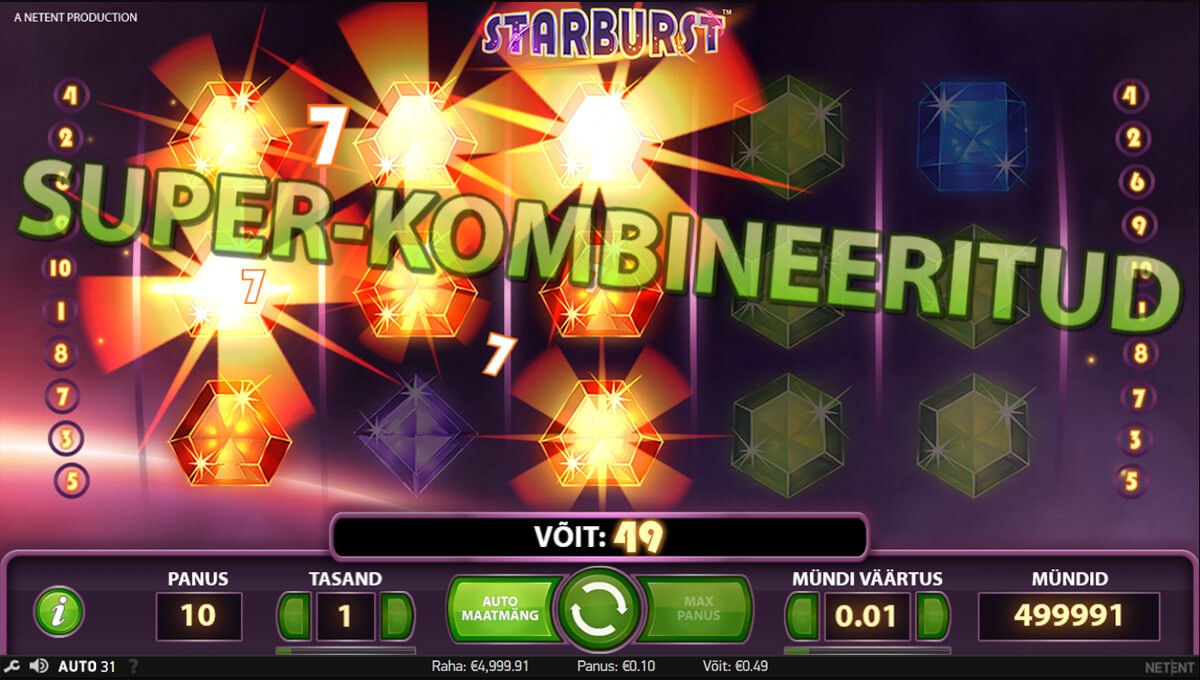 Starbursti voit Starbursti valjanagemine